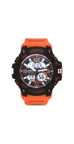 Joefox  Analog Digital Silikon Kayış Turuncu  Kol Saati