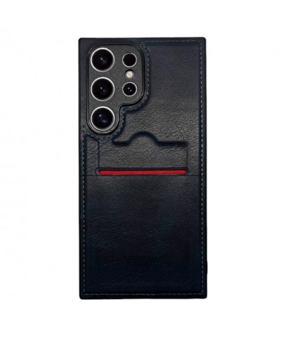 Samsung Galaxy S25 Ultra Kartlıklı  Lüx Deri Kılıf Lacivert