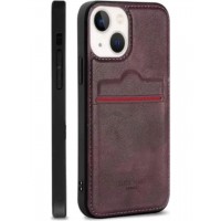 Kartlı Deri Kılıf Xiaomi Redmi Note 10 4G Bordo Kartlı Deri Kılıf Xiaomi Redmi Note 10 4G Bordo