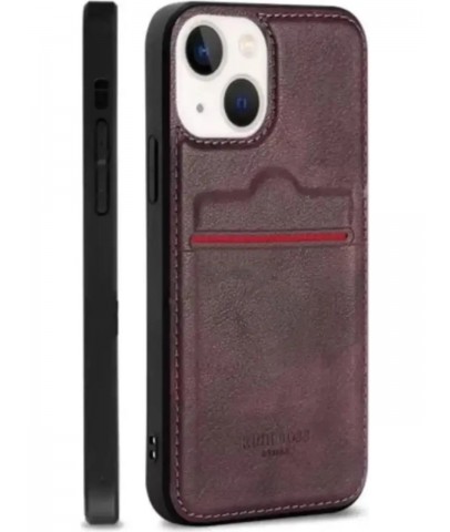 Desingshop Apple iPhone 15 Pro Kartlıklı Lüx Deri Kılıf Bordo