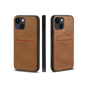 Desingshop Apple iPhone 15 Kartlıklı Lüx Deri Kılıf Koyu Kahve Desingshop Apple iPhone 15 Kartlıklı Lüx Deri Kılıf Koyu Kahve