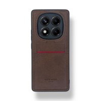 Redmi Note 14 Pro 4G Kartlıklı Lüx Deri Kılıf Koyu Kahve