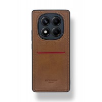 Redmi Note 14 Pro 4G Kartlıklı Lüx Deri Kılıf Açık Kahverengi