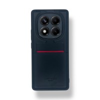 Redmi Note 14 Pro 4G Kartlıklı Lüx Deri Kılıf Siyah