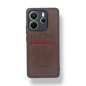 Redmi Note 14 4G Kartlıklı  Lüx Deri Kılıf Koyu Kahve Redmi Note 14 4G Kartlıklı  Lüx Deri Kılıf Koyu Kahve