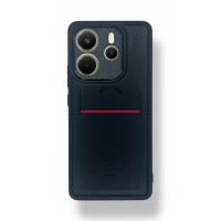 Redmi Note 14 4G Kartlıklı Lüx Deri Kılıf Siyah