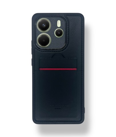 Redmi Note 14 4G Kartlıklı Lüx Deri Kılıf Siyah