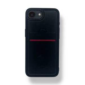 iPhone 16E Kartlıklı Lüx Deri Kılıf Siyah iPhone 16E Kartlıklı Lüx Deri Kılıf Siyah