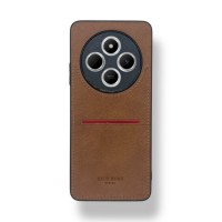 Redmi 14C Kartlıklı Lüx Deri Kılıf Açık Kahverengi