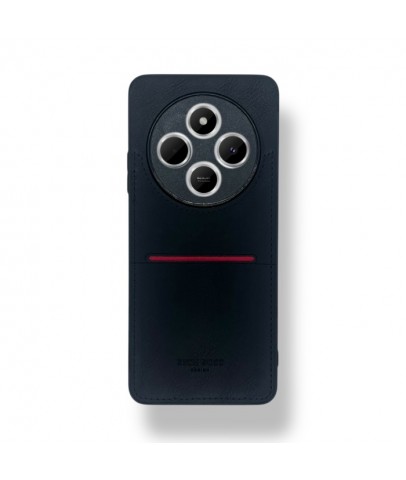 Redmi 14C Kartlıklı Lüx Deri Kılıf Siyah