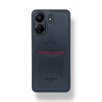 Redmi 13C Kartlıklı Lüx Deri Kılıf Lacivert
