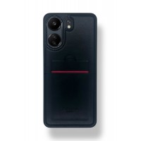 Redmi 13C Kartlıklı Lüx Deri Kılıf Siyah