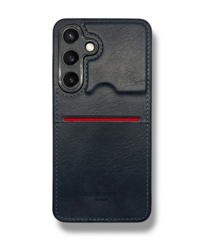 Samsung Galaxy A36 Kartlıklı Lüx Deri Kılıf Lacivert