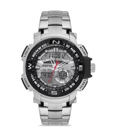 Joefox Dijital Analog Çelik Kordon Erkek Kol Saati