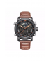 Naviforce Kahverengi Deri Kayış Dijital Analog Erkek Kol Saati NF9160 10063 Naviforce Kahverengi Deri Kayış Dijital Analog Erkek Kol Saati NF9160 10063