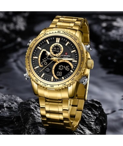 Naviforce Digital Analog Çelik Kayışlı Kol Saati 10023